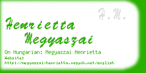 henrietta megyaszai business card